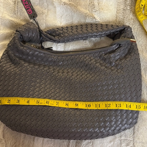 Glitzy Girlz Chic Gray Woven Hobo Bag - Picture 7 of 9